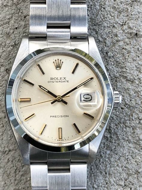 rolex oysterdate precision 6694 oyster quadrante argento|rolex 6694 watch band size.